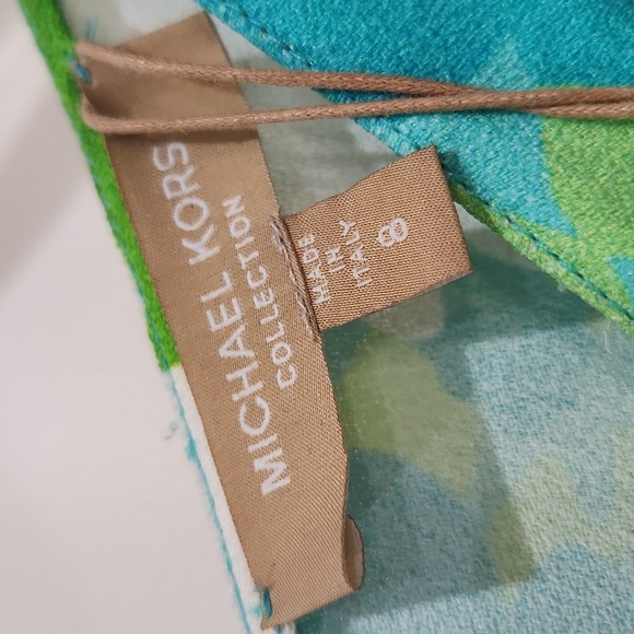 Michael Kors Collection Floral Crepe-Sablé Dress, Teal, Green, Womens 8 NWT - Picture 8 of 10